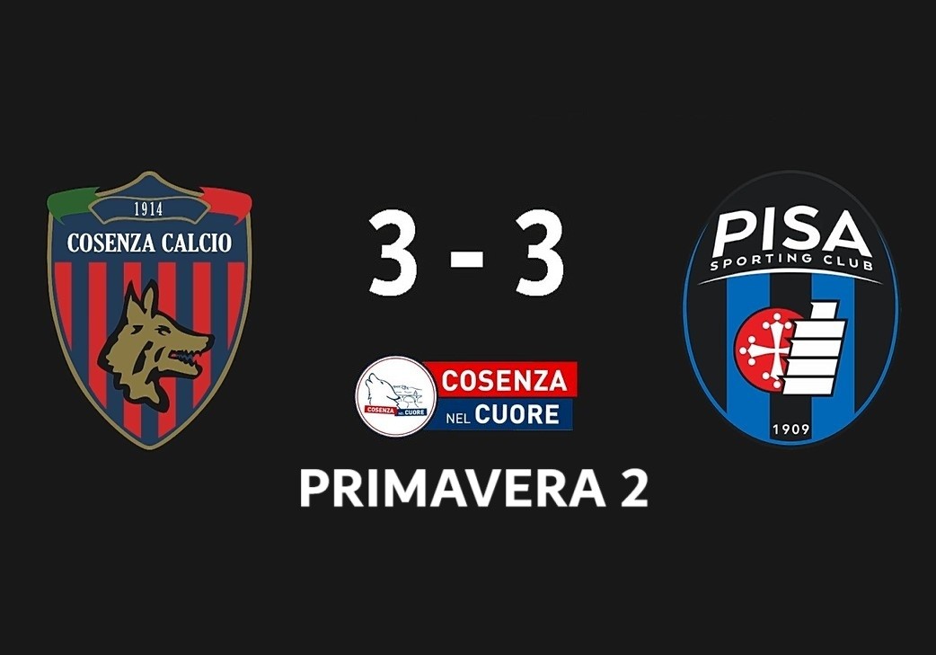 U19, COSENZA-PISA 3:3 FOLLE RIMONTA!